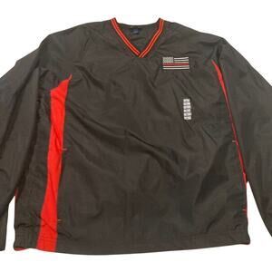 NEW Sport-Tek Jacket Size Large Black/Red USA Flag Windbreaker Rain